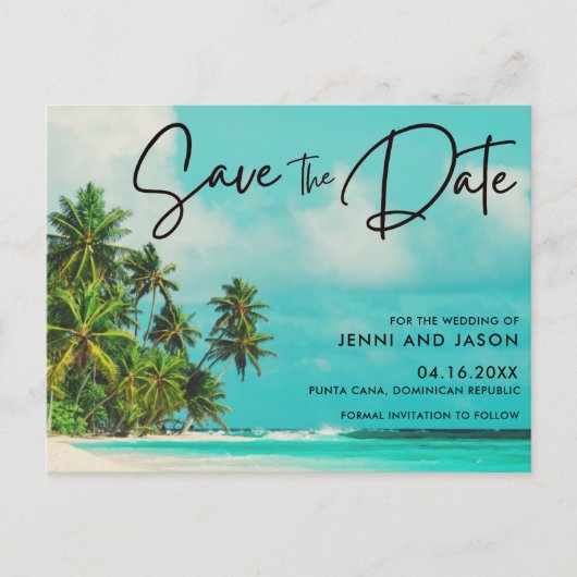 Carte Postale Faire-part Punta Cana Beach Destination Mariage Enregistrer L (Devant)