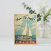 Carte Postale Faire-part Punta Gorda Enregistrer La Date Voilier Nautique (Debout devant)