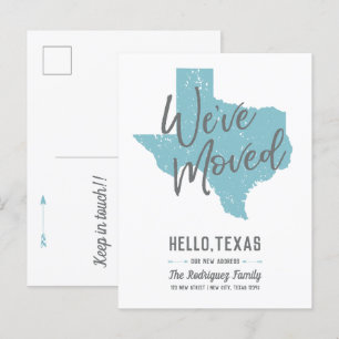 Carte Postale Faire-part Purist Blue Nous avons déménagé - Texas