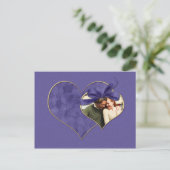 Carte Postale Faire-part Purple and Gold Hearts Photo Enregistrer la date (Debout devant)