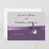 Carte Postale Faire-part Purple et Argent Enregistrer la date (Devant / Derrière)