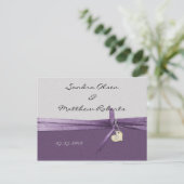 Carte Postale Faire-part Purple et Argent Enregistrer la date (Debout devant)