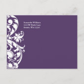Carte Postale Faire-part Purple Flourish Swirl Enregistrer La Date Annonce (Dos)