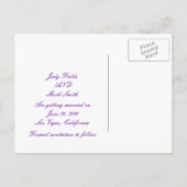 Carte Postale Faire-part Purple Flower Personnalisé Enregistrer La Date Car (Dos)