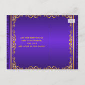 Carte Postale Faire-part Purple Gold Royal Carriage Enregistrer la date (Dos)