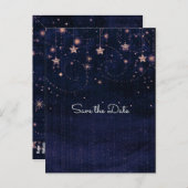 Carte Postale Faire-part Purple & Gold Starry Whimsical Celestial (Devant / Derrière)