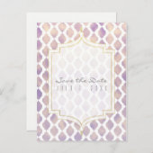 Carte Postale Faire-part Purple Gold & White Mariage marocain Enregistrer l (Devant / Derrière)