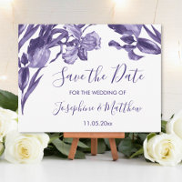 Purple Iris Floral Save the Date