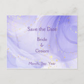 Carte Postale Faire-part Purple Lavender Swirl Gold Highlite Save the Date  (Devant)