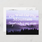 Carte Postale Faire-part Purple Rustic Mountain Wedding Enregistrer La Date (Devant / Derrière)