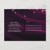 Carte Postale Faire-part Purple Silk & Gold Sparkle Glam Enregistrer la dat (Dos)