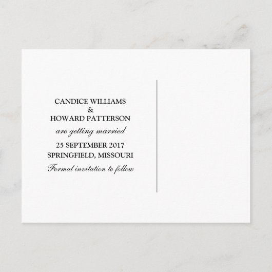 Carte Postale Faire-part Purple Simple Cherry Blossoms Enregistrer la date (Dos)