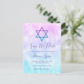 Carte Postale Faire-part Purple Turquoise Tie Dye Bat mitzvah Enregistrer l (Debout devant)