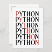 Carte Postale Faire-part Python (Devant / Derrière)