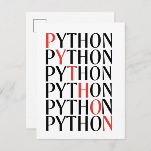 Carte Postale Faire-part Python (Devant / Derrière)