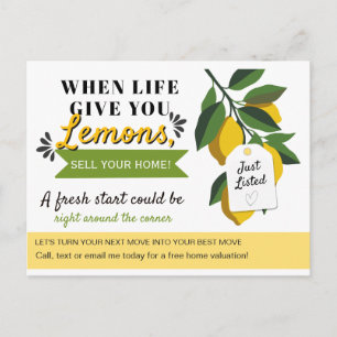 Carte Postale Faire-part Quand la vie vous donne des citrons vendez votre m
