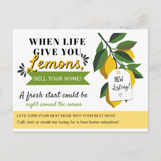 Carte Postale Faire-part Quand la vie vous donne des citrons vendez votre m