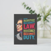 Carte Postale Faire-part Quand l'injustice devient loi, la résistance devie (Debout devant)