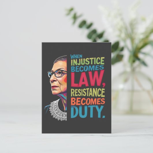 Carte Postale Faire-part Quand l'injustice devient loi, la résistance devie (Debout devant)