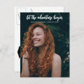 Carte Postale Faire-part Que l'aventure commence Script Moderne | Diplômé (Devant / Derrière)