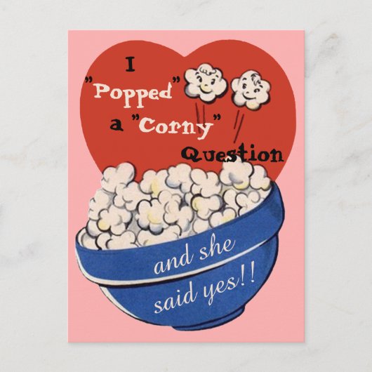 Carte Postale Faire-part Question Ringarde Popcorn, Jolie Rétro Enregistrer (Devant)