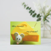 Carte Postale Faire-part Qui a déplacé mon fromage ? (Debout devant)