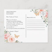 Carte Postale Faire-part Quinceanera d'or rose vif rose sauvez la date (Dos)