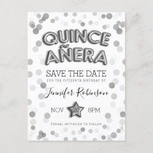Carte Postale Faire-part Quinceanera Enregistrer La Date Parties scintillan