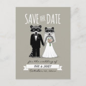 Carte Postale Faire-part Raccoons mariage Enregistrer la date (Devant)