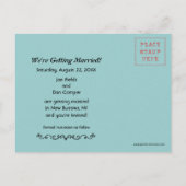 Carte Postale Faire-part Raccoons Mariage Enregistrer la date (gris chaud) (Dos)