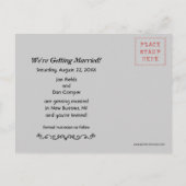 Carte Postale Faire-part Raccoons mariage Enregistrer la date violet (Dos)