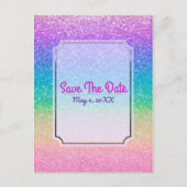 Carte Postale Faire-part Rainbow Parties scintillant Sparkle Glam Party, év (Devant)