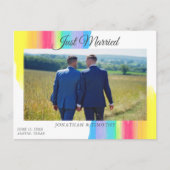 Carte Postale Faire-part Rainbow vient de se marier photo Mariage chic (Devant)
