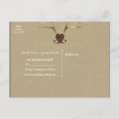 Carte Postale Faire-part Ramures dorées & Papier kraft Save The Date (Dos)