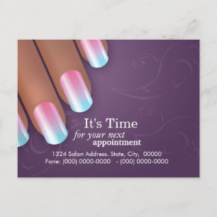 Carte Postale Faire-part Rappel Postcarrd de rendez-vous de manucure
