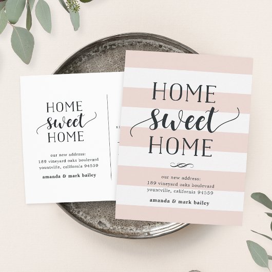 Carte Postale Faire-part Rayure Charme | Annonce de déménagement