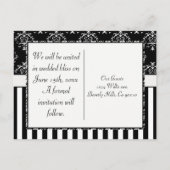 Carte Postale Faire-part Rayures baroques noir et blanc (Dos)