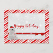 Carte Postale Faire-part Rayures de Canne à Sucre avec Ours Polaire (Devant)