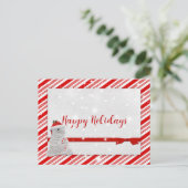 Carte Postale Faire-part Rayures de Canne à Sucre avec Ours Polaire (Debout devant)