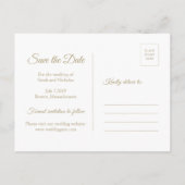 Carte Postale Faire-part Rayures de Tournesol Enregistrer la Date, Mariage (Dos)