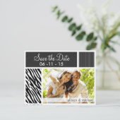 Carte Postale Faire-part Rayures de zèbre noir et blanc (Debout devant)