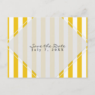 Carte Postale Faire-part Rayures jaunes et blanches Save the Date Moderne e
