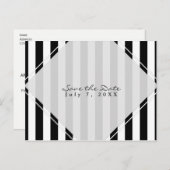 Carte Postale Faire-part Rayures noires et blanches Save the Date Moderne e (Devant / Derrière)