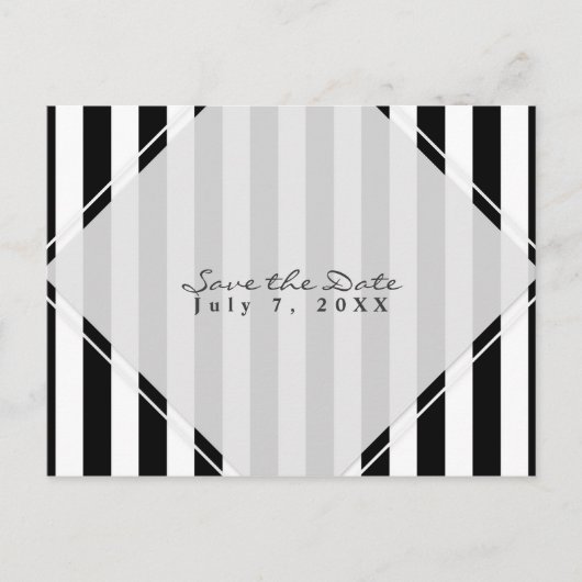 Carte Postale Faire-part Rayures noires et blanches Save the Date Moderne e (Devant)