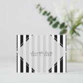 Carte Postale Faire-part Rayures noires et blanches Save the Date Moderne e (Debout devant)