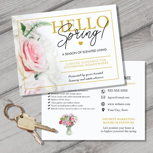 Carte Postale Faire-part Real Estate Agent HELLO Spring checklist