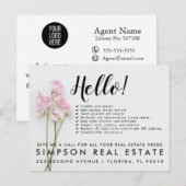 Carte Postale Faire-part Real Estate Agent HELLO Spring checklist (Devant / Derrière)