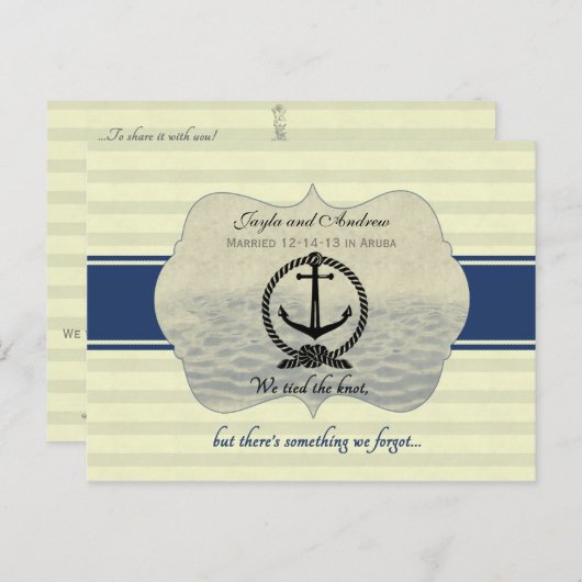 Carte Postale Faire-part Réception après mariage Enregistrer la date (Devant / Derrière)