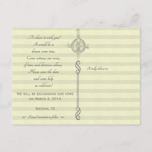 Carte Postale Faire-part Réception après mariage Enregistrer la date (Dos)
