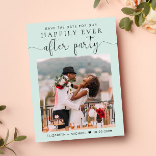 Carte Postale Faire-part Réception de mariage avec médaille de photo chic E